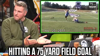 Pat McAfee Talks Hitting A 75 Yard Field Goal, Secret To Kicking Power