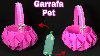 CESTINHA DE GARRAFA PET Super fácil de fazer - Como edito meus vídeos