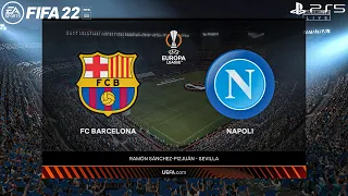 FIFA 22 PS5 - Barcelona Vs Napoli Ft. Aubameyang, Dembele, Traore, | UEFA Europa Leagu | 4K