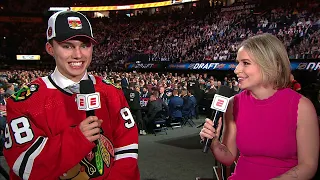 Connor Bedard's reaction to getting drafted No. 1 to the Blackhawks | 2023 NHL Draft