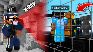 ENCONTRE la BASE SECRETA de un ESTAFADOR usando XRAY en MINECRAFT