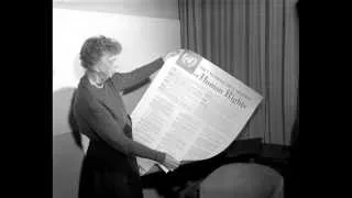 Mrs. Eleanor Roosevelt reads from the Declaration of Human Rights