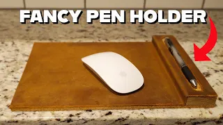 How to Make an Easy Leather Mouse Pad with Pen Holder (DIY)