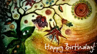 Wish you a happy birthday Поздравительная открытка с Днем рождения песочная анимация
