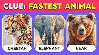 Guess the Animal by only 1 CLUE / HINT 🐼🦋🐘 | Ultimate Animal Quiz - TOP 30 Facts