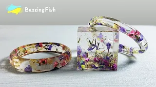 How to make a BRACELET and PAPERWEIGHT. Dried Flowers 🌼 and Resin