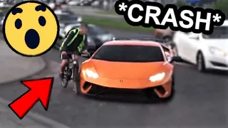 *CRASH* Lamborghini with a DRUNK cyclist