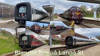 Blandet Tog på Langå St. | Mixed Trains at Langaa St. (The One And Only, el-horn fra MF & MY 1135!!)