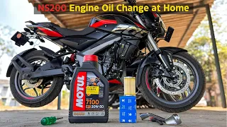 How To Change NS200 Engine Oil and Oil Filter At Home | Best Engine Oil For Bjaja Pulsar NS200