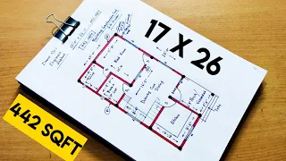 17 x 26 small village house plan II 17 x 26 ghar ka naksha II 17 x 26 house plan