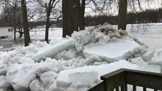 Ice Jam forms directly in front of house Part 2