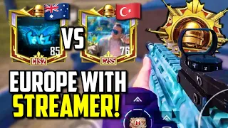 EUROPE CONQUEROR LOBBY FINAL ZONE WITH STREAMER! | PUBG Mobile