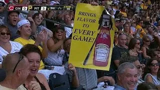 Fan holds funny 'Cutchup' sign at PNC Park