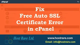 Fix Auto SSL Errors in your cPanel