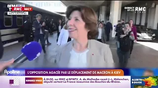 Colonna envoie une vanne tout sourire au moment de poser le pied sur une zone de guerre