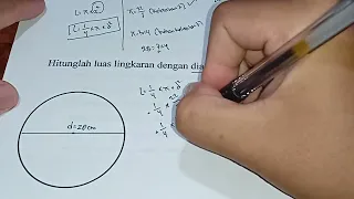 Hitunglah luas lingkaran dengan diameter 28 cm