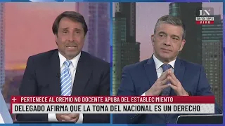 Delegado afirma que la toma del Nacional es un derecho. Pablo Rossi con Eduardo Feimann