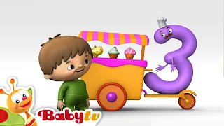 Charlie & The Numbers  😍 | Charlie meets Number 3 |  | Cartoons for Kids |Numbers & Counting@BabyTV​