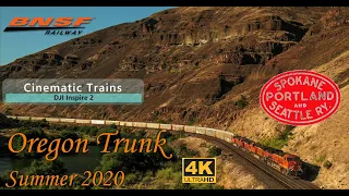 SP&S Oregon Trunk (4K) | Deschutes River Canyon | Summer 2020 | BNSF Trains | DJI Inspire 2
