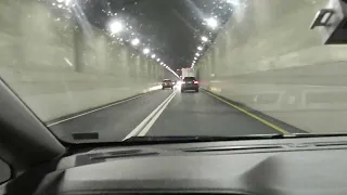 Driving in the Tuscarora Mountain tunnel on the WB PA Turnpike