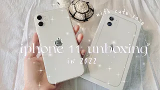 iPhone 11 aesthetic unboxing in late 2022✨🤍 white plus cute case