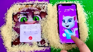 Rice incoming & outgoing call Talking Tom to Angela. iPhone 11 vs Samsung Galaxy Z fold 3