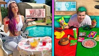 PIQUENIQUE NA PISCINA !  R$10,00 VS R$100,00 REAIS - Família Maloucos