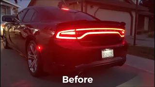 BEFORE AND AFTER MUFFLER DELETE ON 2021 DODGE CHARGER RT 5.7 PLUS PULLS AND REVS