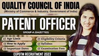 Patent Officer Recruitment 2023 | Patent Officer Exam Chemistry | CGPDTM Recruitment 2023 |Group A