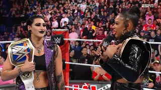 Bianca Belair es interrumpida por Rhea Ripley - WWE RAW 3 de Abril 2023 Español Latino