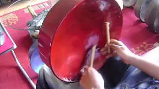 Midsize Steelpan Package in G Major w/ Stand & Mallets (Red or Green) - www.karibpan.com