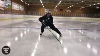 Backwards Skating demonstration. Slow-Motion breakdown of backwards skating techniques - F.E. HOCKEY