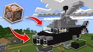 WORKING HELICOPTER Using COMMAND BLOCKS in Minecraft PE!! (Pocket Edition)