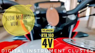 Apache RTR 160 4V : Digital Instrument Cluster in Slow Motion...!!! | When key is switched on...!!!