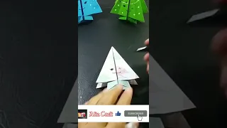 Origami Paper Christmas tree | DIY Christmas Decoration - Afta Craft - #papercutting #videoshort