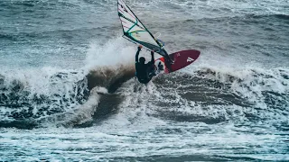 AfterStorm and High Wave Period Video, Cold Hawaii Windsurf Log 11.Feb.2020