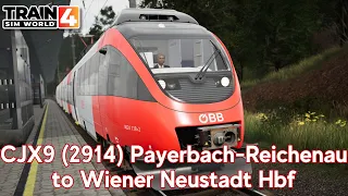 CJX9 (2914) Payerbach-Reichenau to Wiener Neustadt Hbf - Semmeringbahn - 4024 - Train Sim World 4