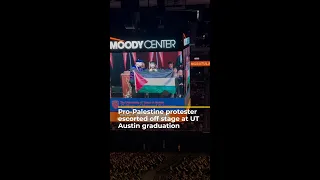 Pro-Palestine protester escorted off stage at UT Austin graduation | AJ #shorts