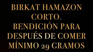 [Birkat Hamazon corto en Español después de comer mínimo 29 gramos de pan 🥖]
