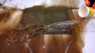 Ext. Astounding muddy flooded carpet cleaning satisfying ASMR