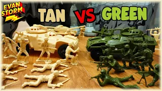 TimMee Toy Army Men Castle Defense Green VS Tan Capture the Secret Documents With Iron Giants