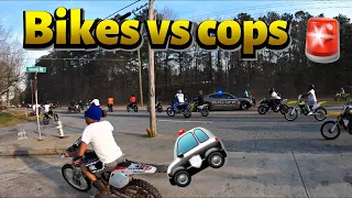 Bikes vs cops 👮‍♀️| #ATL 🚓 DON’T PANIC 😳