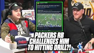 Packers Running Back Challenges Pat McAfee's Employee To Oklahoma Drill!