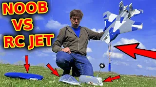 Idiot tries to fly RC edf Jet airplane