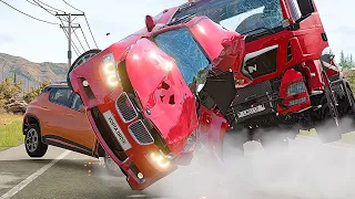 Dangerous Driving truck and Car Crashes#4k #beamngdrive #truck #dashcam#steeringwheel   BeamNG.Drive