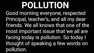 Speech on Pollution | Speech on Pollution in English | Effects on pollution | Anuzz Gleam World