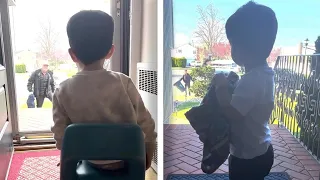 Little Boy Waits Patiently For Grandpa To Pick Him Up // Wholesome Family Moments