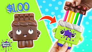 $1 Squishy Makeover To Fidget Toys! Stretch Rainbow Chocolate