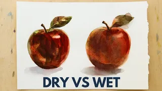 How to Paint a Watercolor Apple 🍎 TWO Different Ways | One Subject Two Styles