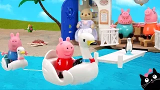 Peppa Pig en Español - Cumpleaños de Mama Pig en el Restaurant del Mar de Calico Critters Juguetes